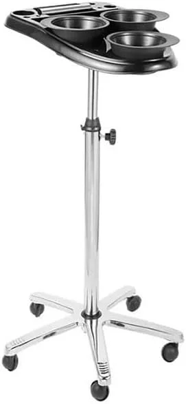 ترولی رنگ مو مشکی با کاسه های ترکیب رنگ - ترولی سالن چرخ دار برای رنگ کردن و حالت دادن مو