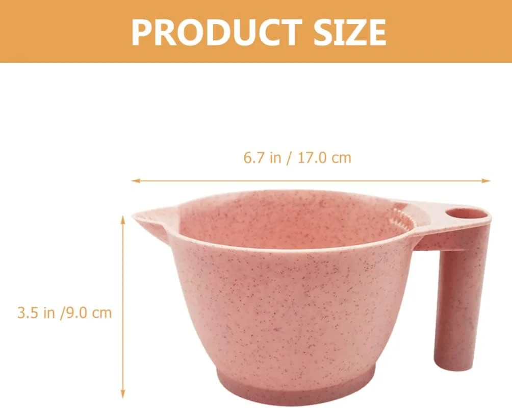 minkissy 2 عدد کاسه رنگ مو کاسه های رنگ مو پلاستیکی ست کاسه مخلوط رنگ برای مصارف خانگی و سالن صورتی