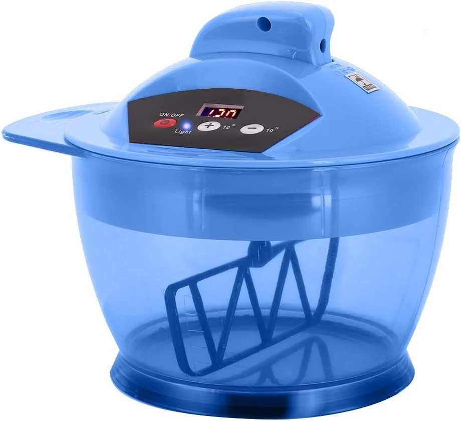 کاسه مخلوط رنگ مو، مخلوط کن برقی رنگ مو، کیت رنگ آمیزی مو برای استفاده در منزل و سالن آرایش (آبی)