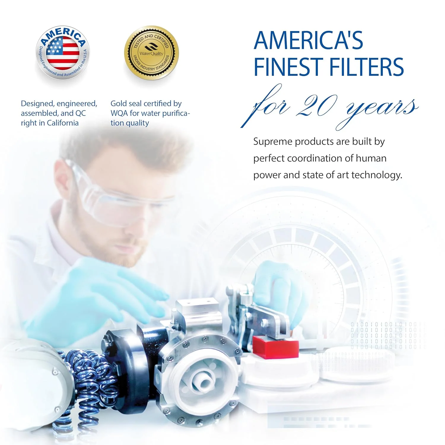 سیستم فیلتر آب آشامیدنی اسمز معکوس 6 مرحله ای با جریان بالا 90 GPD با قابلیت قلیایی و مواد معدنی pH+ (مدل Ultimate RO-PH90)، ابعاد: 15 اینچ عرض x 7 اینچ عمق x 18 اینچ ارتفاع