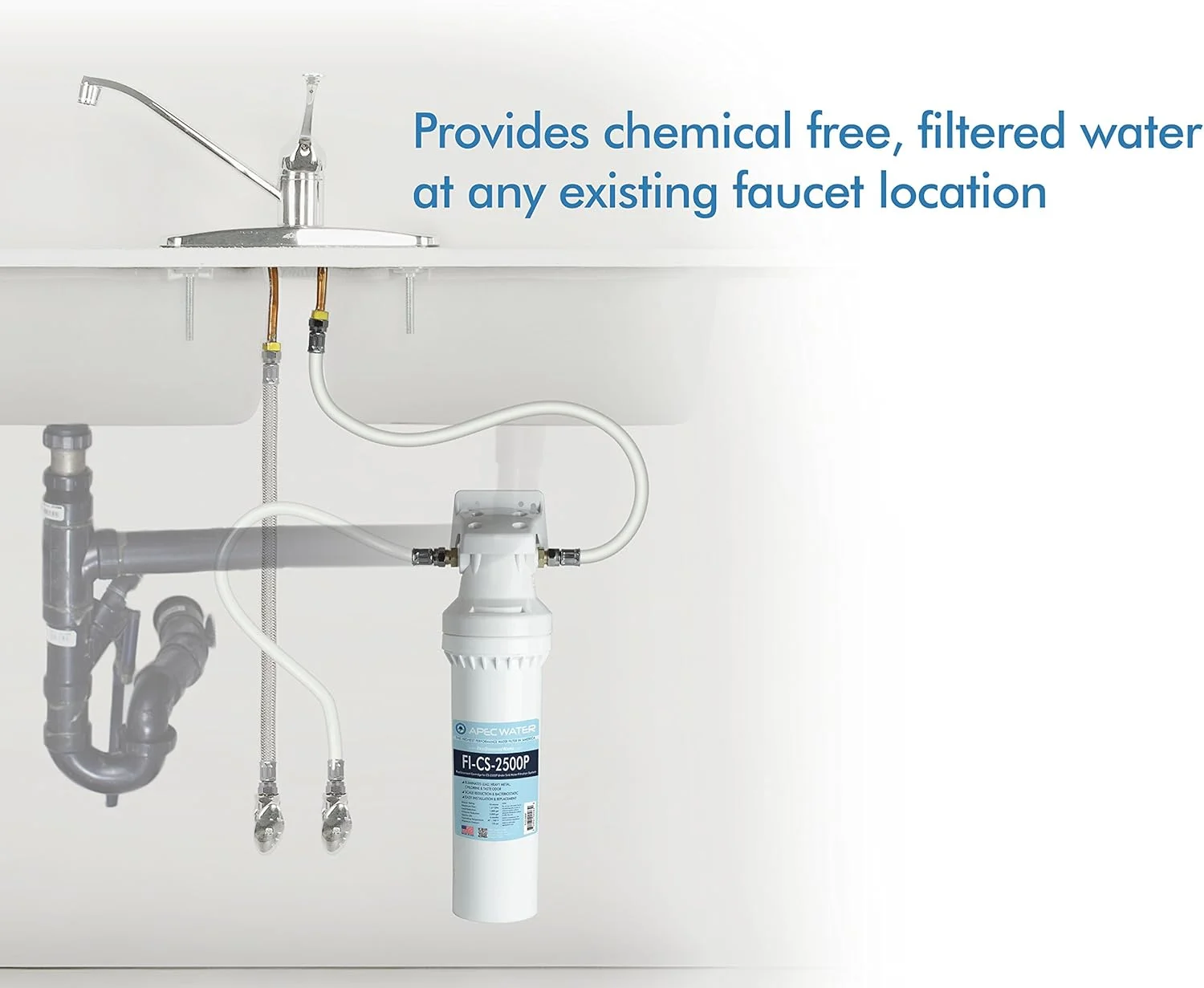 سیستم فیلتراسیون آب زیر سینکی با ظرفیت فوق العاده بالا APEC Water Systems CS-2500P به همراه بازدارنده رسوب، فیلتر ساخت آمریکا با کیفیت عالی سیستم فیلتراسیون آب زیر سینکی با ظرفیت فوق العاده بالا APEC Water Systems CS-2500P به همراه بازدارنده رسوب، فیلتر ساخت آمریکا با کیفیت عالی