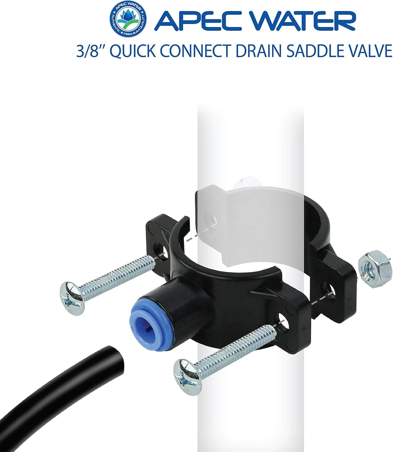 شیر تخلیه زینتی APEC Water Systems SADDLE-DRAIN-3-8، 3/8 اینچ، برای سیستم اسمز معکوس زیر سینکی شیر تخلیه زینتی APEC Water Systems SADDLE-DRAIN-3-8، 3/8 اینچ، برای سیستم اسمز معکوس زیر سینکی
