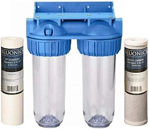 دستگاه تصفیه آب دوگانه کل خانه Bluonics با فیلترهای کربن بلاک و رسوب گیر