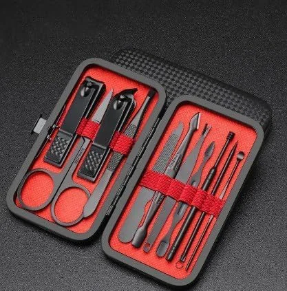 ست ابزار زیبایی قابل حمل 11 تکه، ست 11 در 1 مناسب برای مسافرت، مشکی