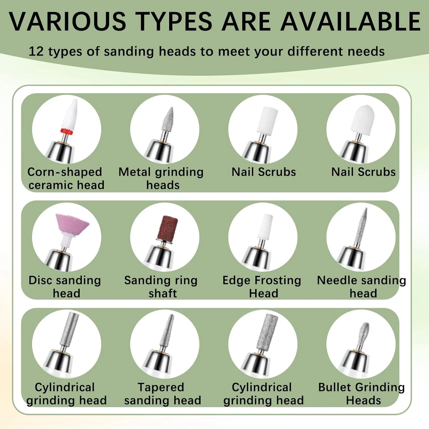 دستگاه سوهان برقی ناخن شارژی با متعلقات، دستگاه قابل حمل و شارژی Azonee، ابزار حرفه ای برای ناخن های اکریلیک و ژل، مانیکور پدیکور و پولیش