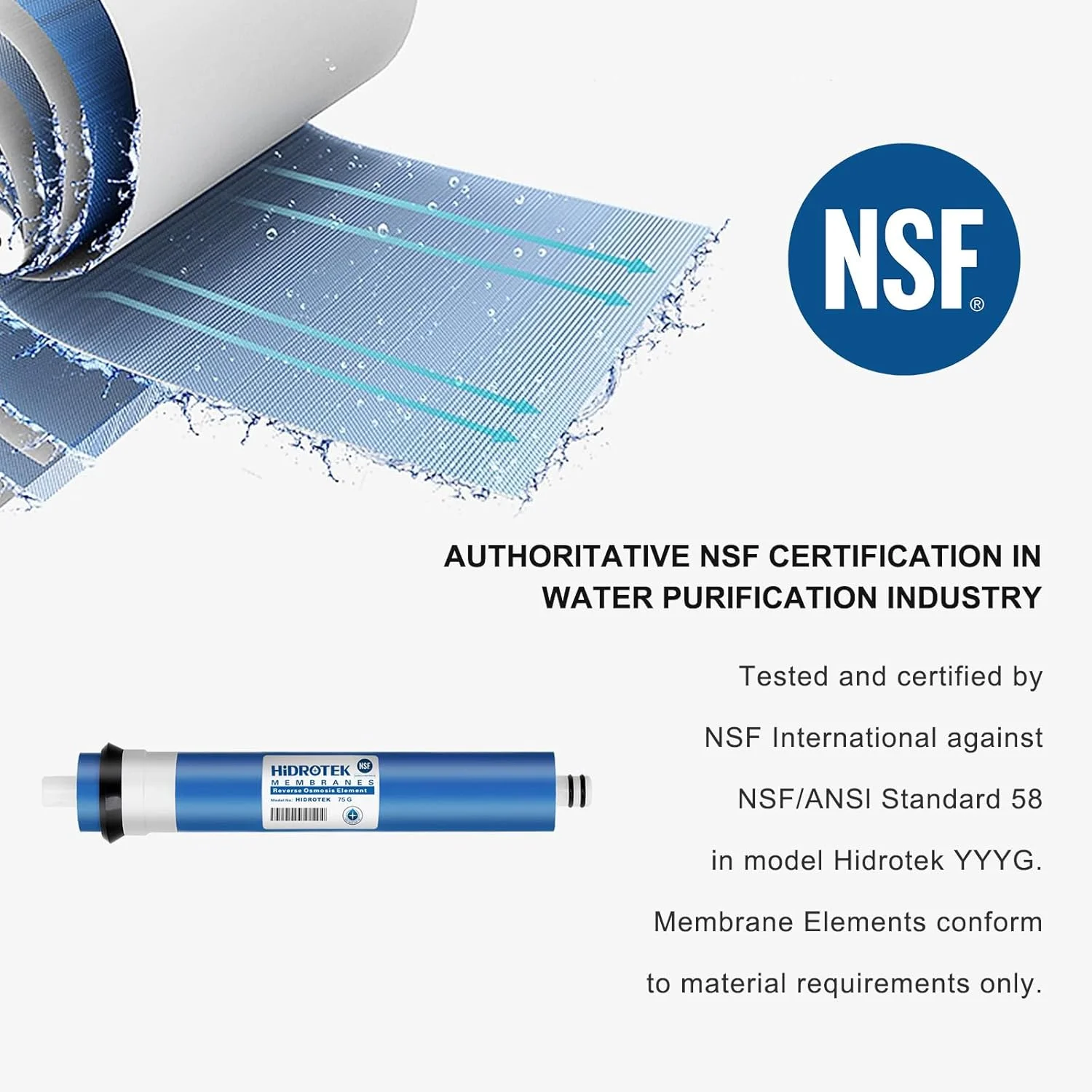 دستگاه تصفیه آب آشامیدنی 5 مرحله ای اسمز معکوس Geekpure با 7 فیلتر اضافی - دارای گواهینامه NSF ممبران 75 GPD