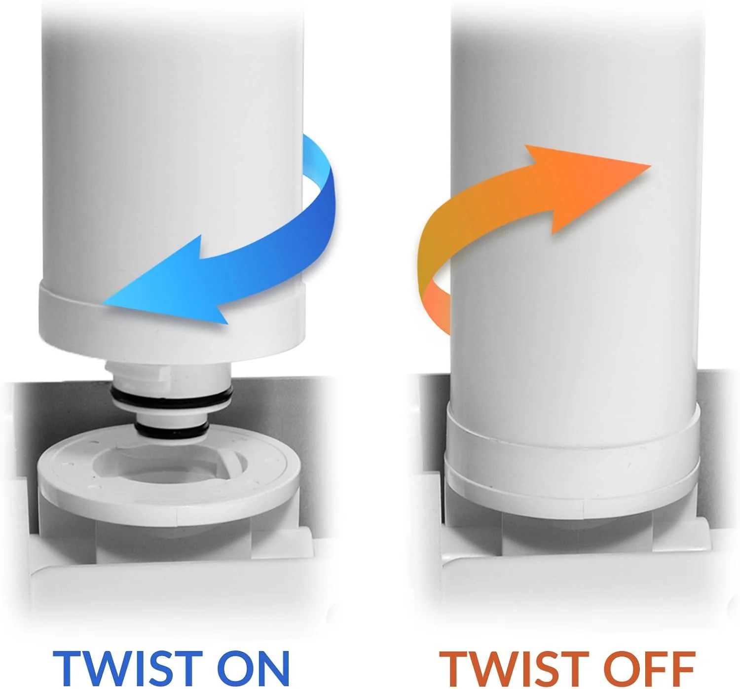 سیستم فیلتر آب زیر سینکی کربنی اولترا فیلتراسیون خطی با تعویض سریع iSpring FT15Q، مناسب برای A3، CU-A4، سفید