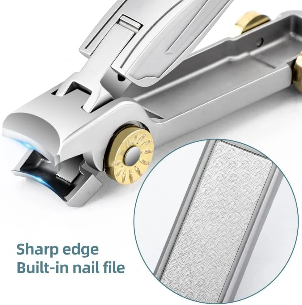 ست ناخن گیر با فک فوق العاده پهن و سوهان ناخن نانو، ناخن گیر استیل ضد زنگ با کاربری آسان، قیچی ناخن ضخیم برای مانیکور و پدیکور ناخن های فرورفته، مناسب آقایان و بانوان (طرح ماشین - نقره ای)
