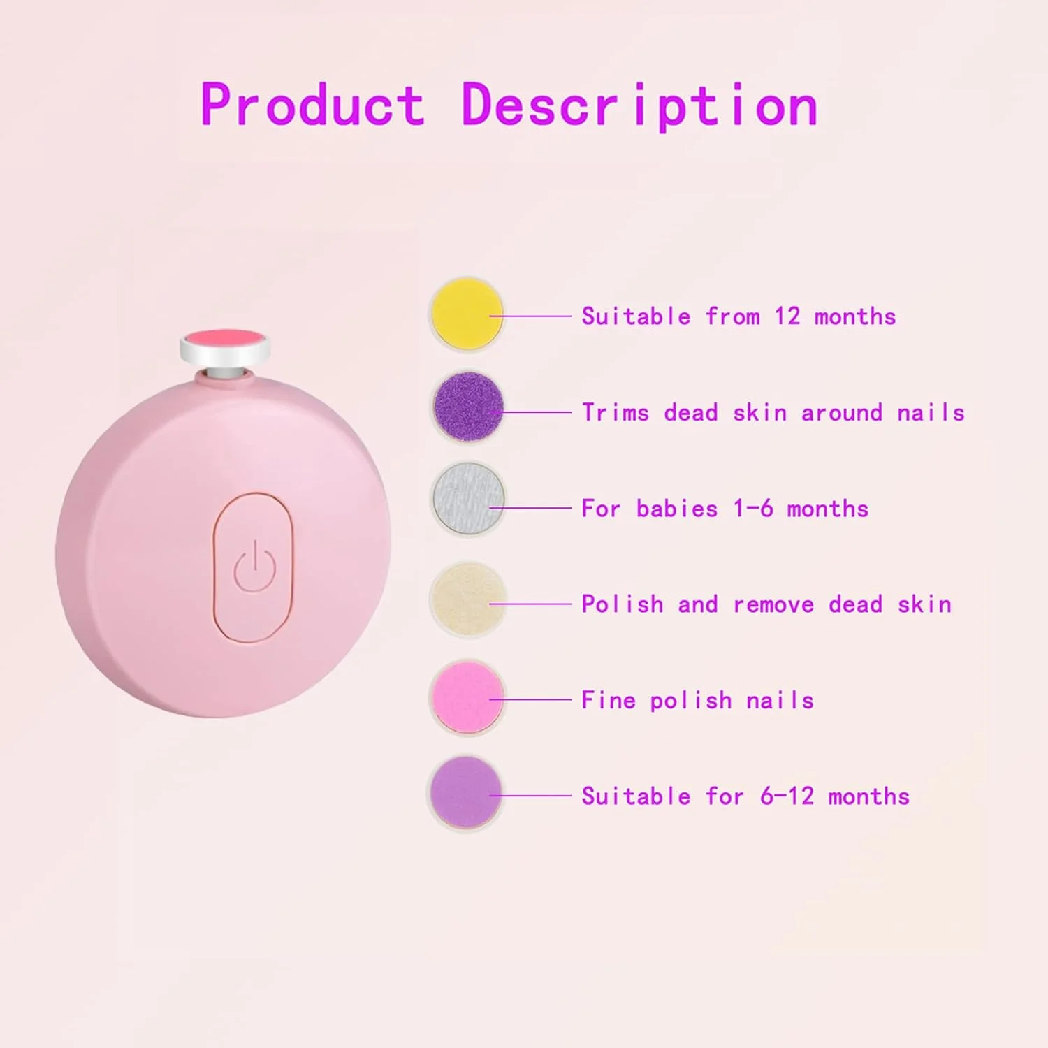 ست مانیکور ناخن برقی کودک، سوهان ناخن چند منظوره با باتری، ست ایمن ناخن گیر کودک برای نظافت نوزاد و کودک نوپا، صورتی (باتری شامل نمی شود) ست مانیکور ناخن برقی کودک، سوهان ناخن چند منظوره با باتری، ست ایمن ناخن گیر کودک برای نظافت نوزاد و کودک نوپا، صورتی (باتری شامل نمی شود)