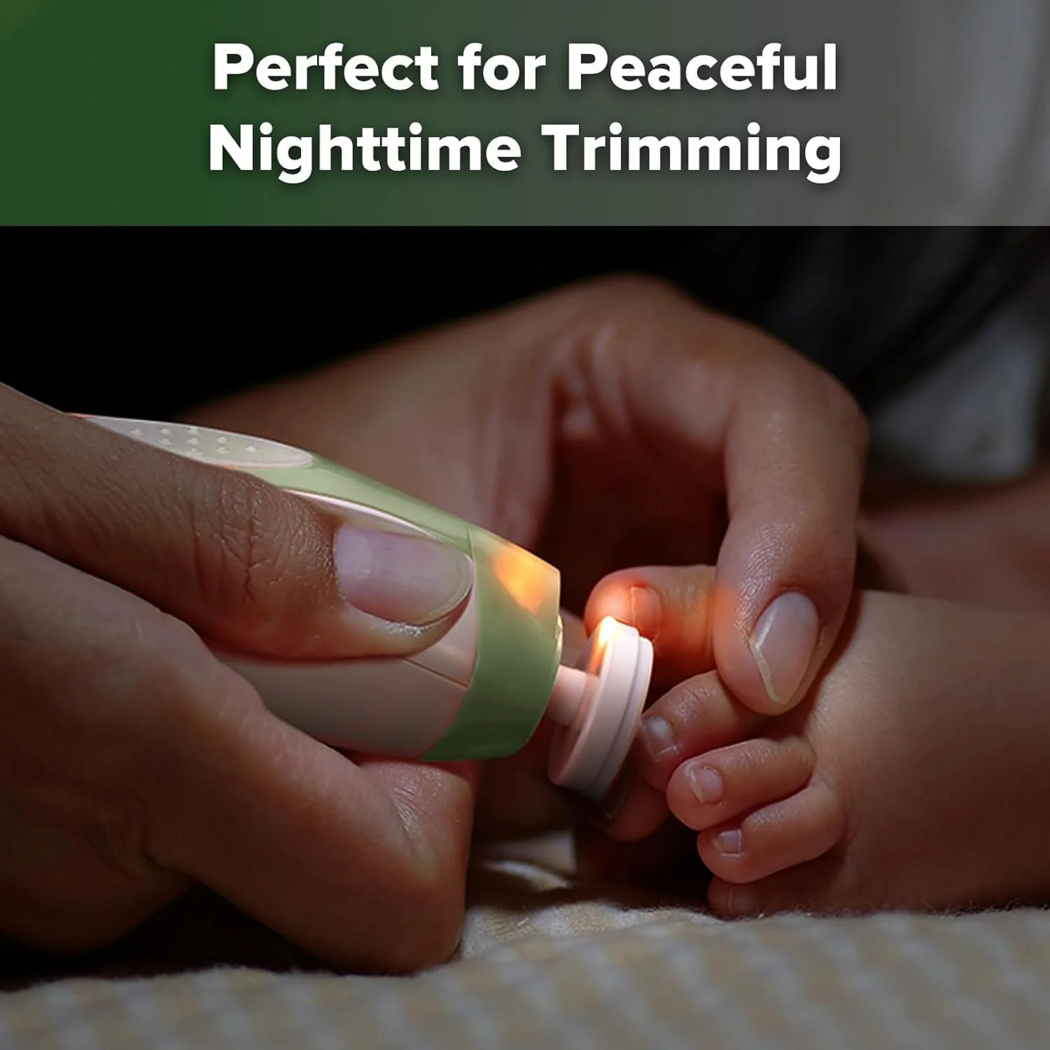 سوهان ناخن برقی کودک هاآکا، ست مانیکور و پدیکور ایمن کودک، ست سوهان ناخن کودک، ست پیرایش و پولیش ناخن برای نوزاد و کودک نوپا، دارای 6 سری سمباده و چراغ LED، مدل Meadow