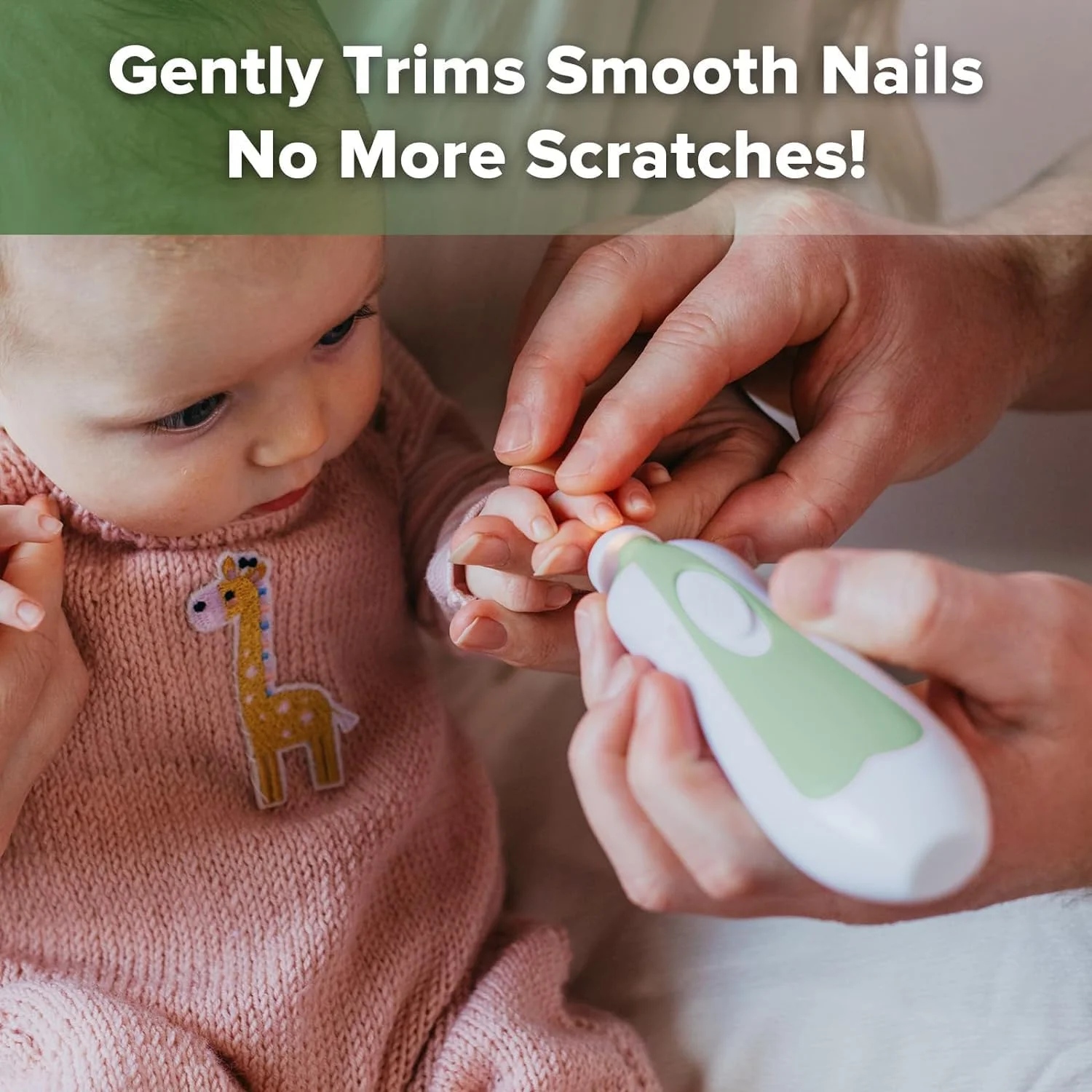 سوهان ناخن برقی کودک هاآکا، ست مانیکور و پدیکور ایمن کودک، ست سوهان ناخن کودک، ست پیرایش و پولیش ناخن برای نوزاد و کودک نوپا، دارای 6 سری سمباده و چراغ LED، مدل Meadow