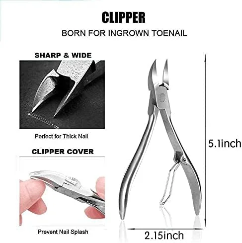 ست مانیکور قیچی ناخن کیت پدیکور - ست مانیکور 12 تکه استیل ضد زنگ، کیت های حرفه ای پیرایش، ابزار مراقبت از ناخن