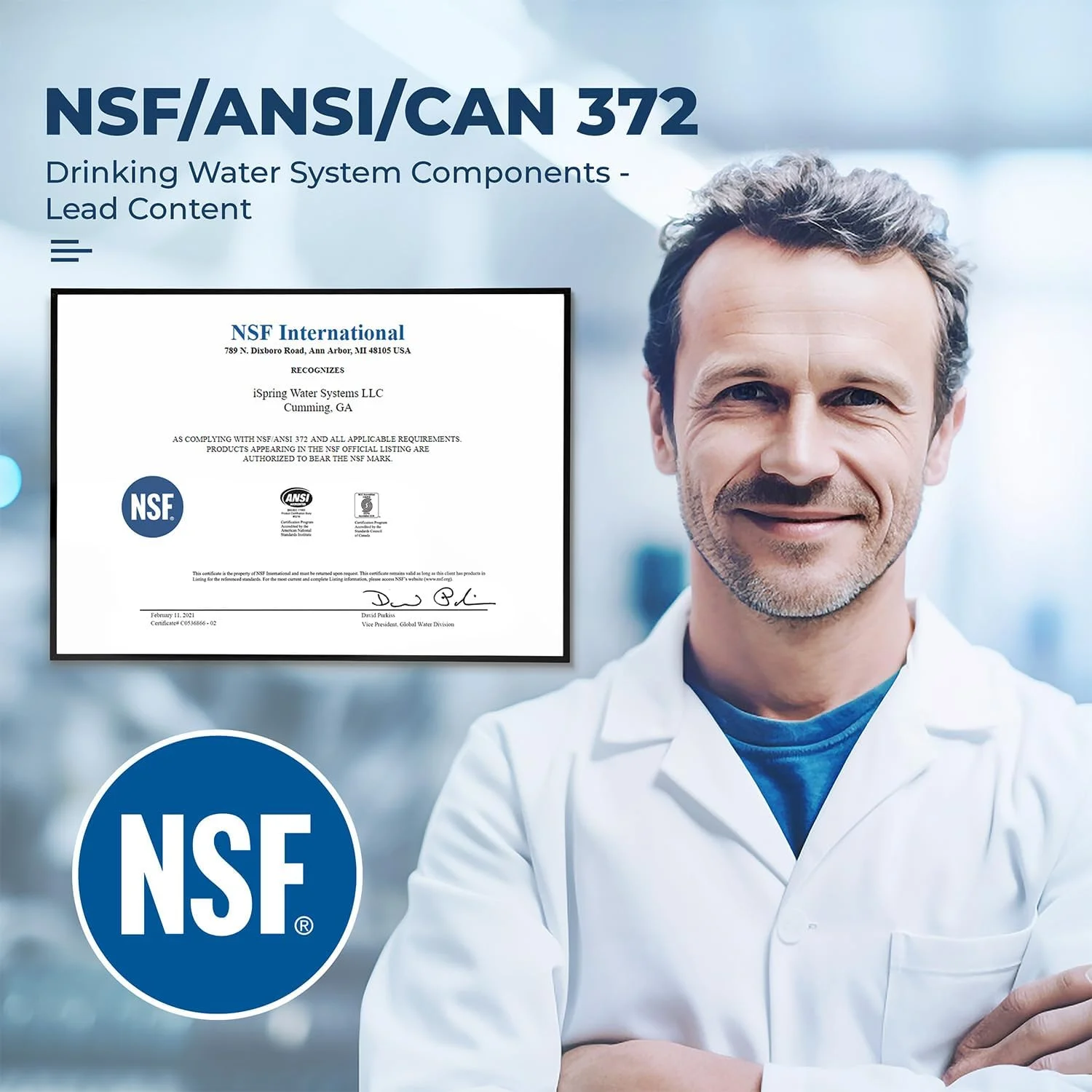 فیلتر رسوب گیر چرخشی iSpring WSP100ARJ، سایز جامبو ارتقا یافته، ظرفیت بزرگ، قابل استفاده مجدد با ماژول فلاشینگ اتوماتیک صفحه لمسی، بدنه شفاف با سر برنجی، 100 میکرون