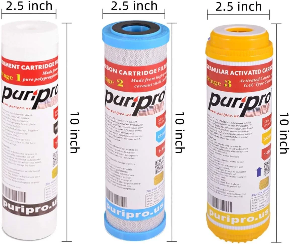 سیستم تصفیه آب آشامیدنی پوری پرو - تصفیه کننده آب برای آب شهری - حذف تمام ناخالصی ها از آب - فیلتر تک، دو و سه گانه (3 کارتریج)