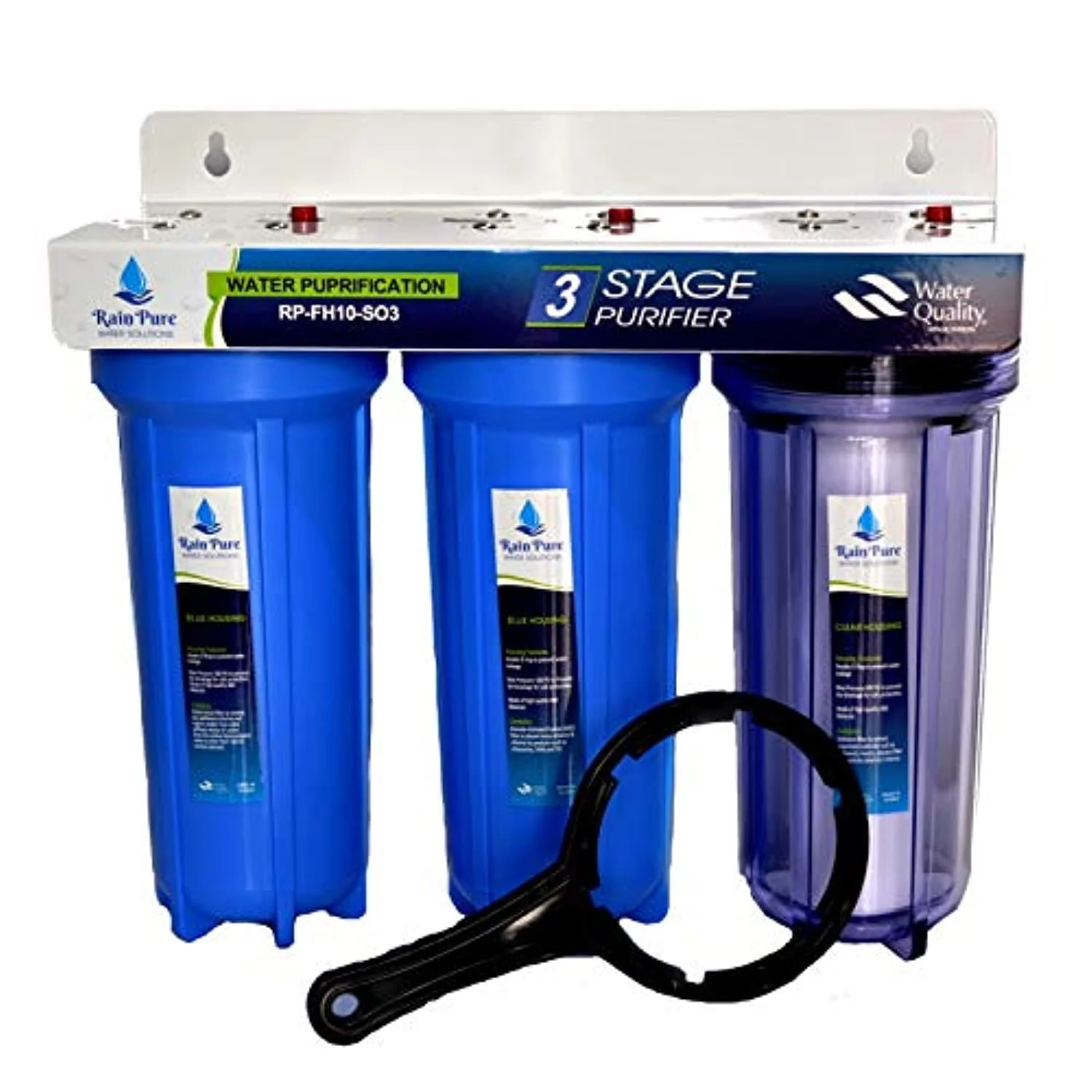 سیستم تصفیه آب سه مرحله ای زیر سینکی/دیواری بدون مخزن، ظرفیت بالا، رسوب گیر + کربن + کربن