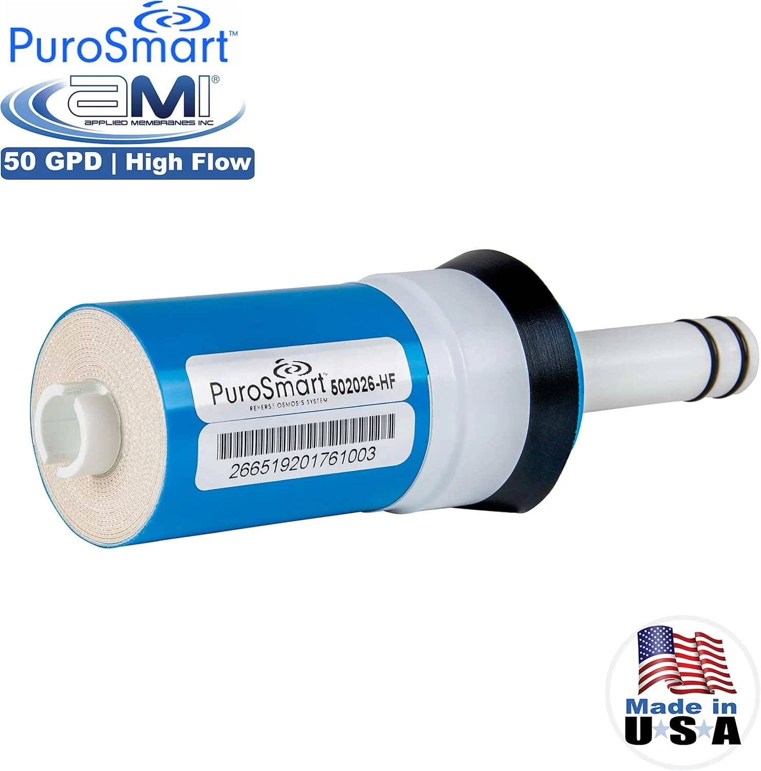 غشای RO جایگزین PuroSmart سیستم جریان بالا | جریان بالا 50 GPD | مناسب برای سیستم های نصب شده روی میز و شیر آب Applied Membranes, Inc. مدل 502026-HF