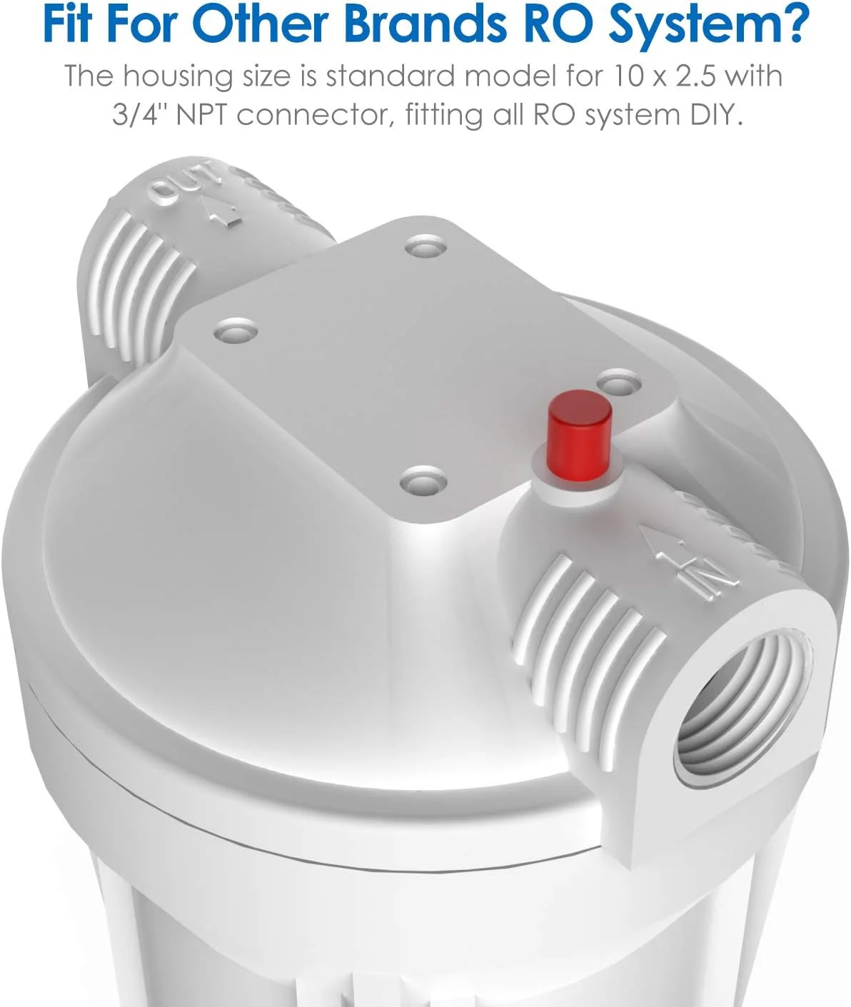 محفظه فیلتر آب کل خانه سیمپیر، فیلتر آب خطی برای خانه و RV، فیلتر رسوب 10 اینچی جهانی با ورودی و خروجی 3/4 NPT، براکت فولادی سنگین، 4 پیچ، آچار