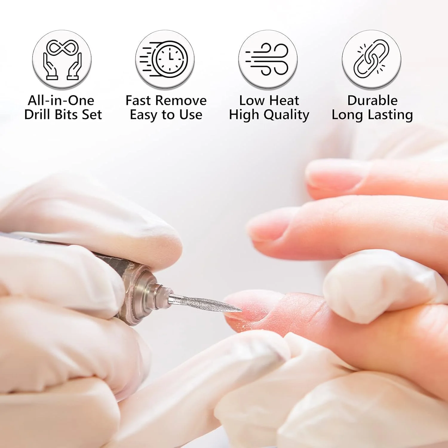 مجموعه مته های مانیکور MAKINGTEC، ۱۴ عددی، مجموعه ابزار حرفه ای پرداخت چرخشی الماسه، ابزار مانیکور و پدیکور برای ناخن های ژلی و اکریلیک