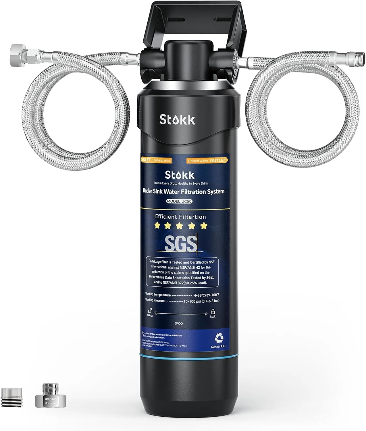 فیلتر آب زیر سینکی Stokk UC50، کاهش سرب، کلر، طعم و بوی نامطبوع، 26000 گالن سیستم فیلتر آب زیر پیشخوان اتصال مستقیم به شیر آشپزخانه، NSF/ANSI 372& 42& 53 فیلتر آب زیر سینکی Stokk UC50، کاهش سرب، کلر، طعم و بوی نامطبوع، 26000 گالن سیستم فیلتر آب زیر پیشخوان اتصال مستقیم به شیر آشپزخانه، NSF/ANSI 372& 42& 53