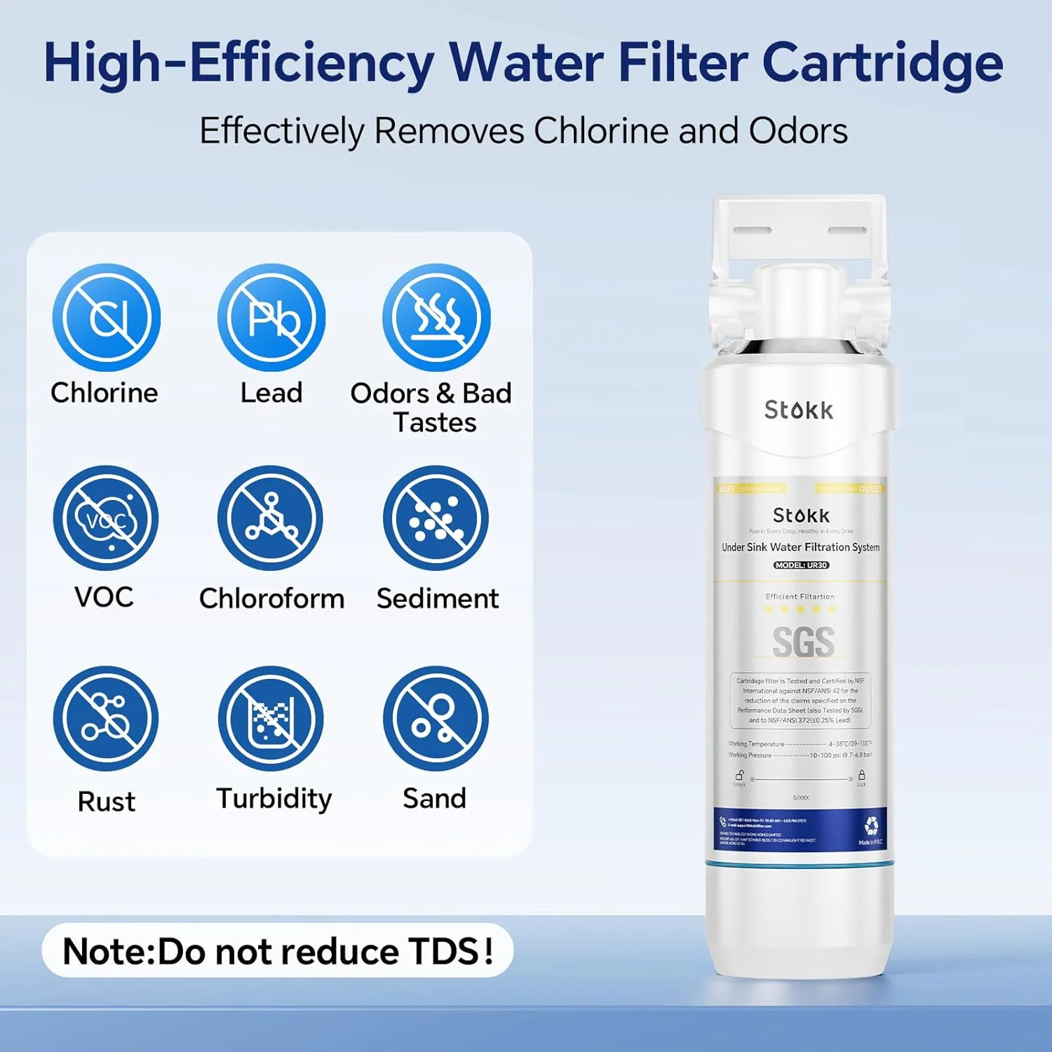 فیلتر آب زیر سینکی Stokk UR30، کاهش کلر، طعم و بوی نامطبوع، 60000 لیتر فیلتر آب زیرکابینتی اتصال مستقیم به شیر آشپزخانه، NSF/ANSI 42&372 فیلتر آب زیر سینکی Stokk UR30، کاهش کلر، طعم و بوی نامطبوع، 60000 لیتر فیلتر آب زیرکابینتی اتصال مستقیم به شیر آشپزخانه، NSF/ANSI 42&372