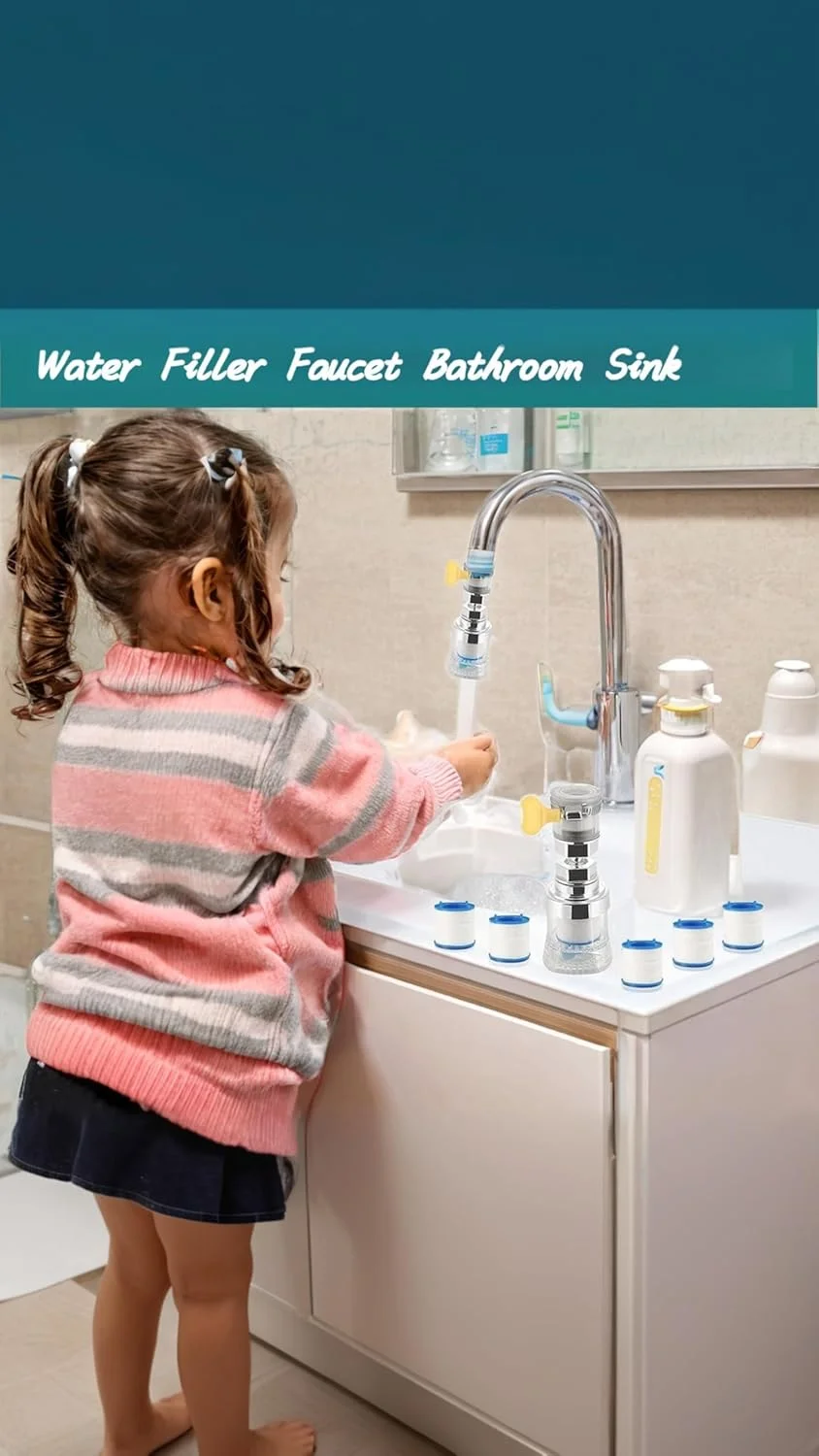 شیر فیلتر آب سینک چرخشی 360 درجه یونیورسال سِوِن سویت - تصفیه آب آشپزخانه و حمام، حذف کلر، فلوراید، فلزات سنگین و نرم کردن آب سخت (2 عدد) شیر فیلتر آب سینک چرخشی 360 درجه یونیورسال سِوِن سویت - تصفیه آب آشپزخانه و حمام، حذف کلر، فلوراید، فلزات سنگین و نرم کردن آب سخت (2 عدد)