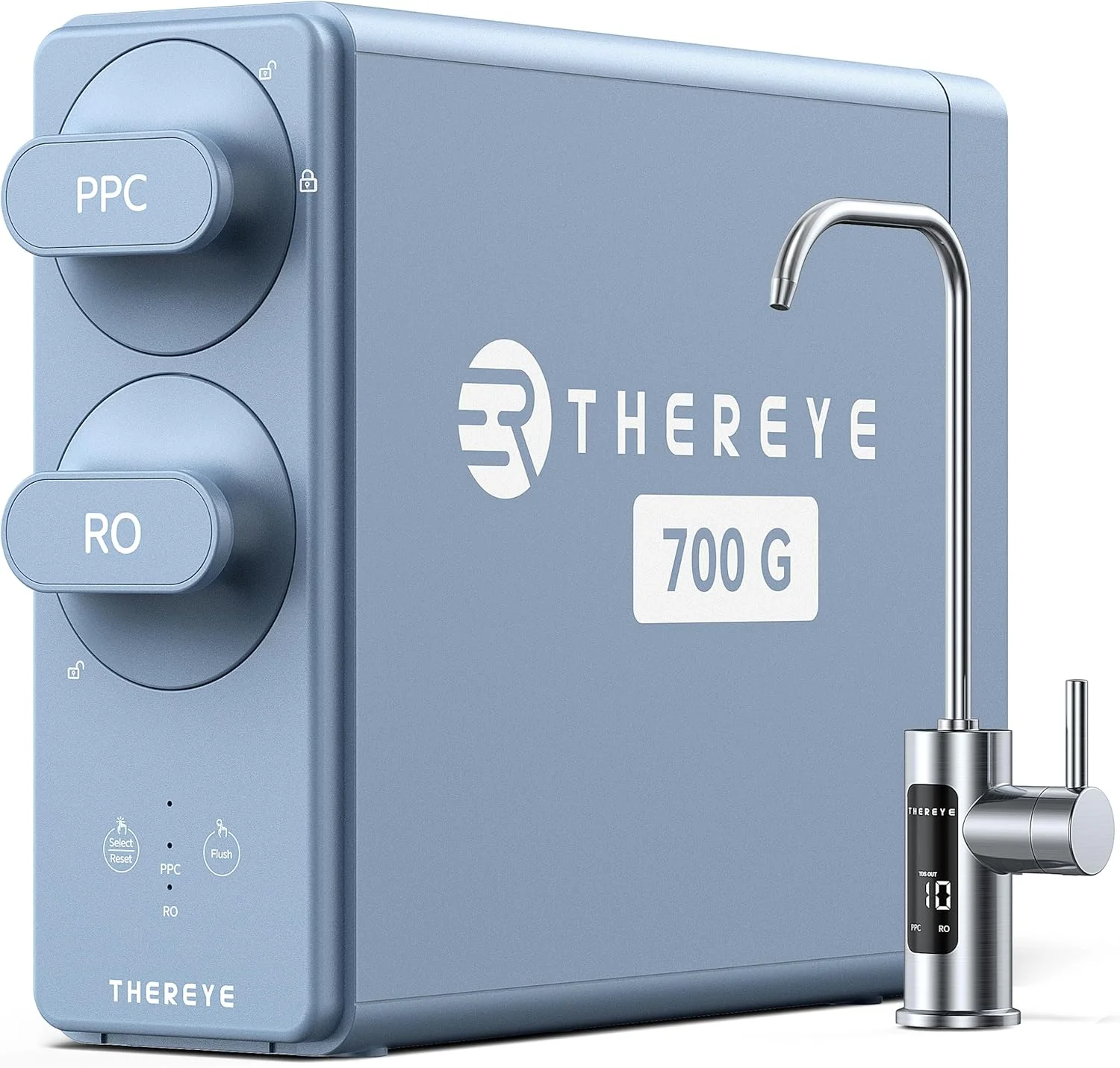 سیستم اسمز معکوس 8 مرحله ای Thereye، فیلتر آب اسمز معکوس بدون مخزن 700 GPD، سیستم تصفیه آب RO زیر سینکی، کاهش PFAS/TDS، شیر LED هوشمند، نسبت آب خالص به زهکشی 2:1، آبی سیستم اسمز معکوس 8 مرحله ای Thereye، فیلتر آب اسمز معکوس بدون مخزن 700 GPD، سیستم تصفیه آب RO زیر سینکی، کاهش PFAS/TDS، شیر LED هوشمند، نسبت آب خالص به زهکشی 2:1، آبی