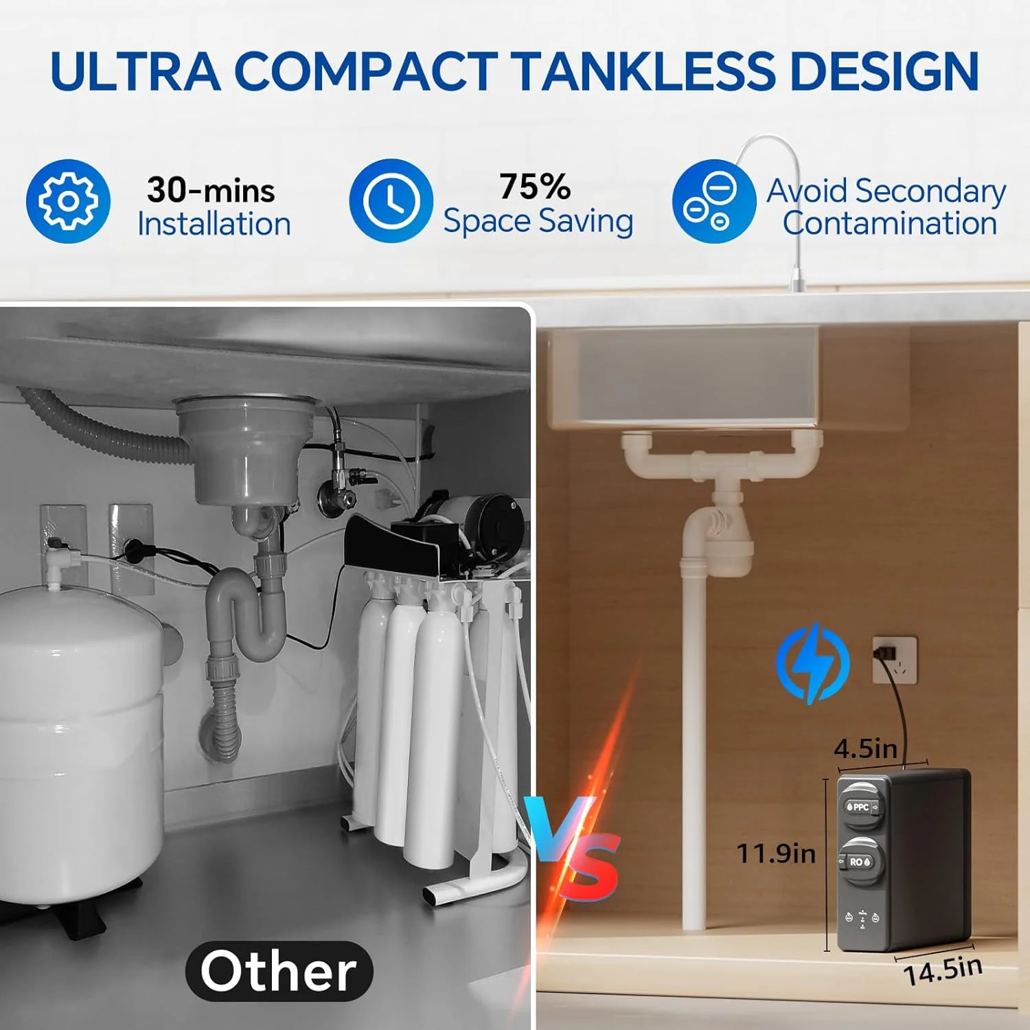 سیستم اسمز معکوس Stokk، فیلتر آب اسمز معکوس 8 مرحله ای بدون مخزن، کاهش دهنده TDS، سیستم RO زیر سینک، نسبت آب خالص به زهکشی 2:1، دارای گواهینامه NSF/ANSI 58 و 42، دارای لیست FCC (400GPD، خاکستری) سیستم اسمز معکوس Stokk، فیلتر آب اسمز معکوس 8 مرحله ای بدون مخزن، کاهش دهنده TDS، سیستم RO زیر سینک، نسبت آب خالص به زهکشی 2:1، دارای گواهینامه NSF/ANSI 58 و 42، دارای لیست FCC (400GPD، خاکستری)