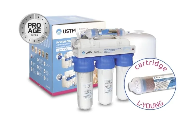 سیستم تصفیه آب اسمز معکوس 6 مرحله ای USTM با جریان پایدار 75GPD، دارای گواهینامه NSF برای تصفیه آب آشامیدنی، همراه با شیر نیکل و مخزن، پمپ تقویت کننده، به همراه فیلترهای جایگزین زیر سینکی سیستم تصفیه آب اسمز معکوس 6 مرحله ای USTM با جریان پایدار 75GPD، دارای گواهینامه NSF برای تصفیه آب آشامیدنی، همراه با شیر نیکل و مخزن، پمپ تقویت کننده، به همراه فیلترهای جایگزین زیر سینکی