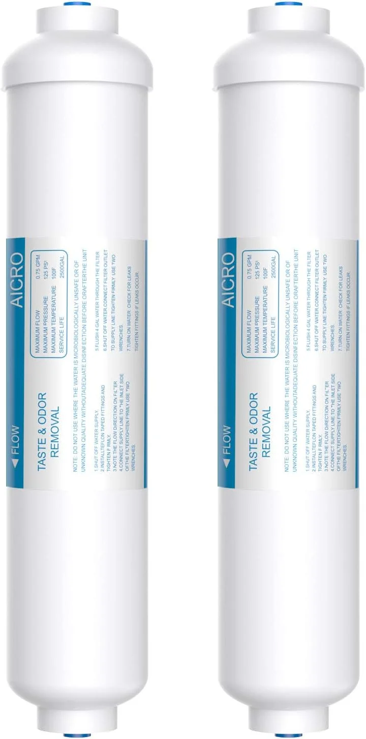 فیلتر آب خطی برای یخ ساز، یخچال، سیستم اسمز معکوس زیر سینک، کارتریج جایگزین فیلتر آب کربن فعال پُست با اتصال سریع 1/4 اینچی (بسته 2 عددی) فیلتر آب خطی برای یخ ساز، یخچال، سیستم اسمز معکوس زیر سینک، کارتریج جایگزین فیلتر آب کربن فعال پُست با اتصال سریع 1/4 اینچی (بسته 2 عددی)