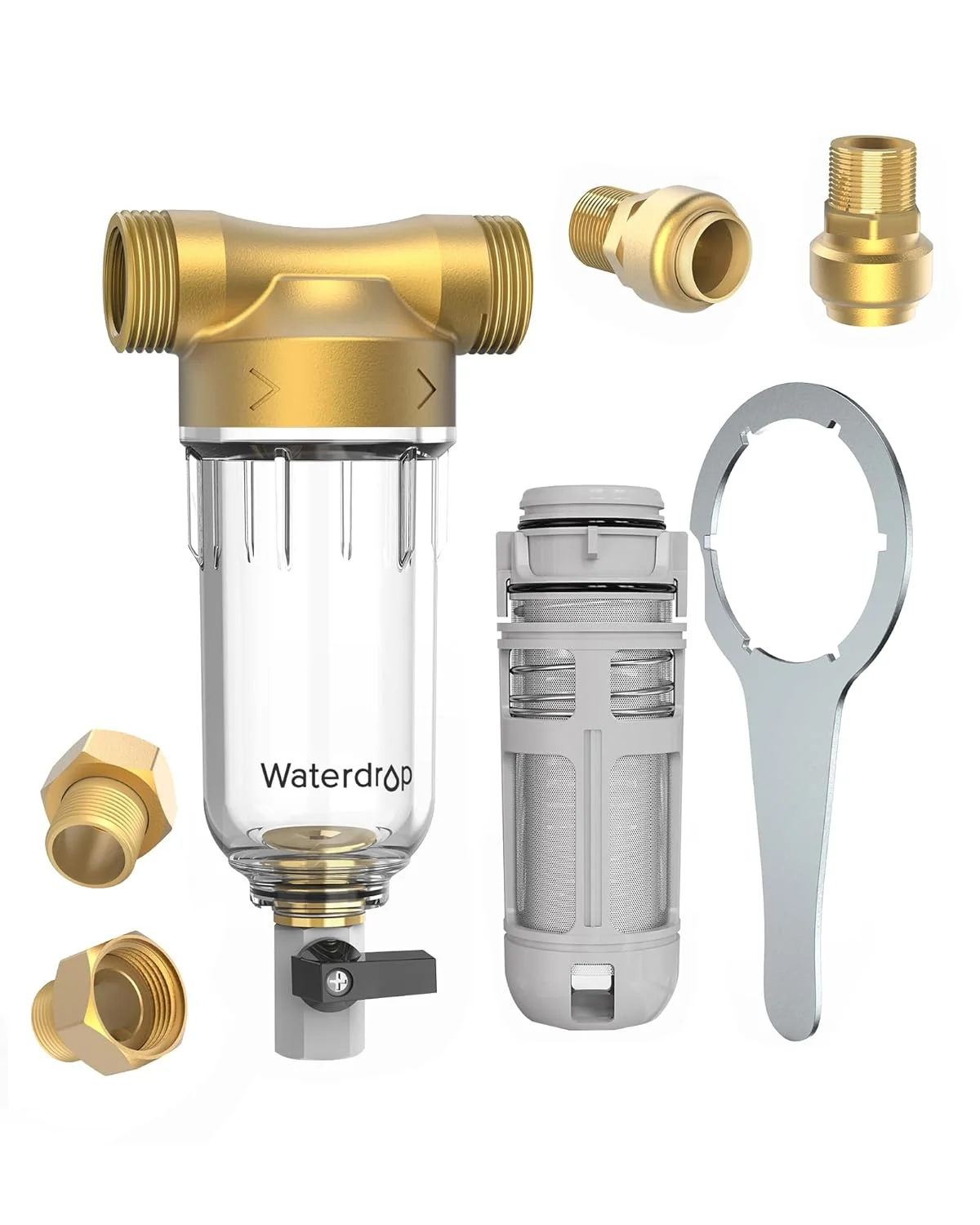 فیلتر رسوب گیر چرخشی Waterdrop - سیستم پیش تصفیه کل خانه، 50 میکرون، 2.5 سانتی متر MNPT + 1.9 سانتی متر FNPT، تله زنگ زدگی، گرد و غبار، شن و ماسه، بدون BPA، آلیاژ مولیبدن 316L سنگین... فیلتر رسوب گیر چرخشی Waterdrop - سیستم پیش تصفیه کل خانه، 50 میکرون، 2.5 سانتی متر MNPT + 1.9 سانتی متر FNPT، تله زنگ زدگی، گرد و غبار، شن و ماسه، بدون BPA، آلیاژ مولیبدن 316L سنگین...