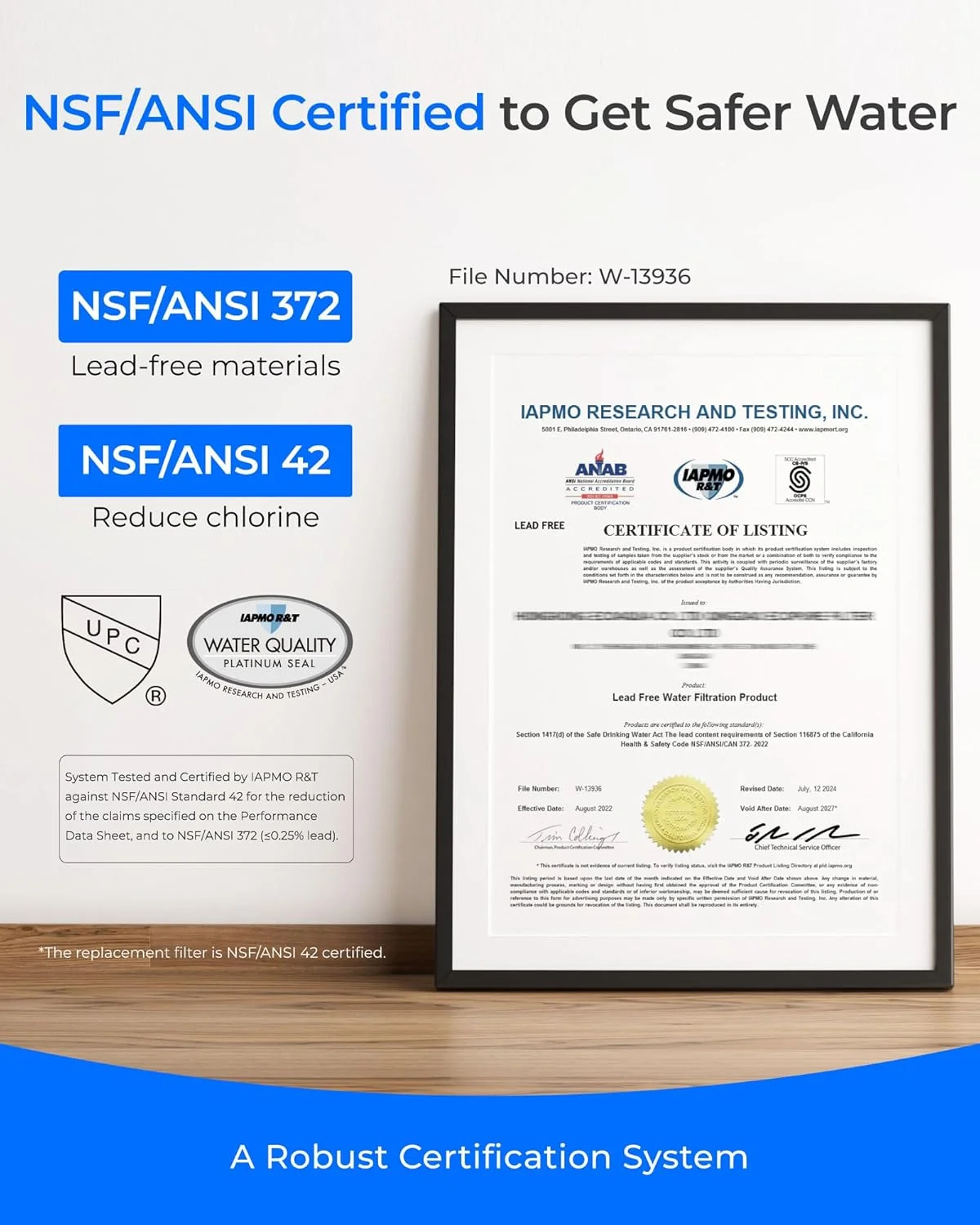 فیلتر آب زیر سینکی Waterdrop 10UE برای سیستم پخش آب گرم و سرد فوری، کاهش دهنده PFAS، PFOA/PFOS، سرب، کلر، طعم و بوی نامطبوع، 11000 گالن