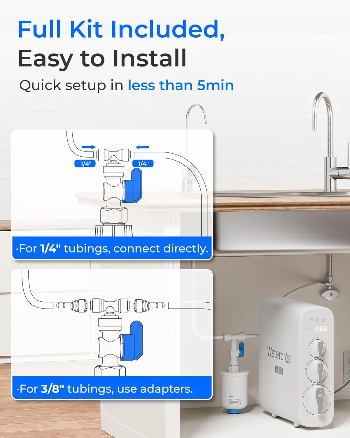 مخزن آب تحت فشار کوچک Waterdrop PMT برای سیستم اسمز معکوس بدون مخزن G3, G2, G2P600, D6, D4، مخزن ذخیره سازی تحت فشار ۰.۲۶ گالن مدل های PD400,PD500,PD600,PX500,PX500-A با لوله ۱/۴ اینچ مخزن آب تحت فشار کوچک Waterdrop PMT برای سیستم اسمز معکوس بدون مخزن G3, G2, G2P600, D6, D4، مخزن ذخیره سازی تحت فشار ۰.۲۶ گالن مدل های PD400,PD500,PD600,PX500,PX500-A با لوله ۱/۴ اینچ