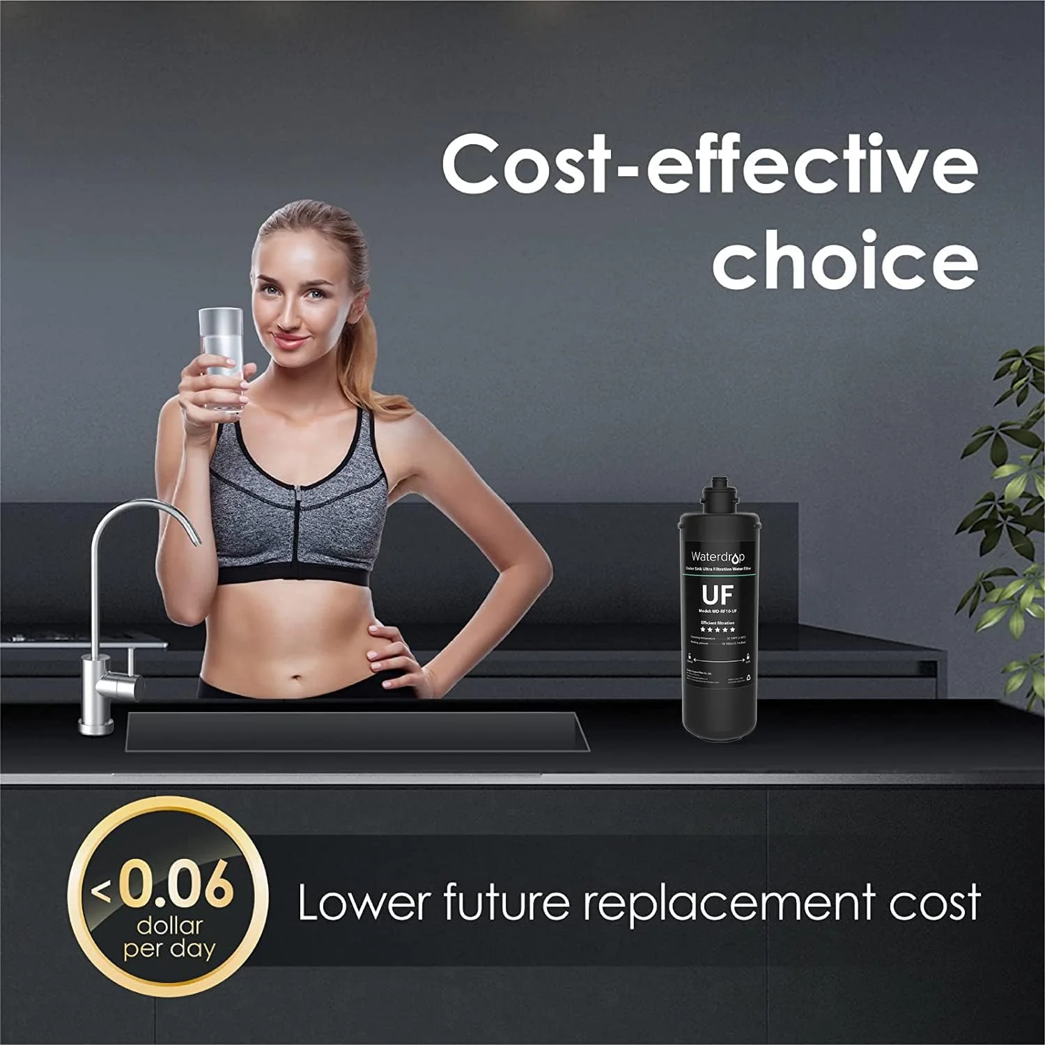 کارتریج فیلتر جایگزین Waterdrop RF10-UF با دقت 0.01 میکرون برای فیلتر آب زیر سینکی 10UA/10UA-UF/10UB/10UB-UF، کاهش سرب، کلر، طعم و بوی نامطبوع، ظرفیت بالای 8000 گالن کارتریج فیلتر جایگزین Waterdrop RF10-UF با دقت 0.01 میکرون برای فیلتر آب زیر سینکی 10UA/10UA-UF/10UB/10UB-UF، کاهش سرب، کلر، طعم و بوی نامطبوع، ظرفیت بالای 8000 گالن