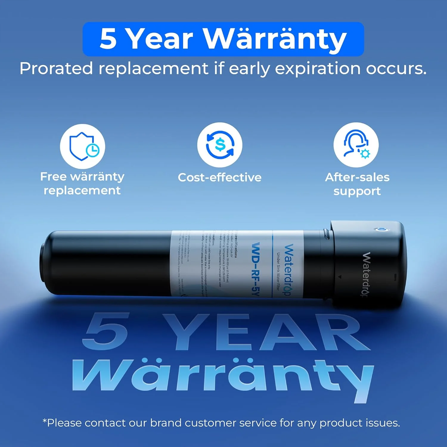 سیستم فیلتر آب زیر سینکی Waterdrop UA-5Y با عمر فوق العاده طولانی، کاهش سرب، کلر، طعم و بوی نامطبوع، اتصال مستقیم فیلتر آب زیر پیشخوان به شیر آشپزخانه