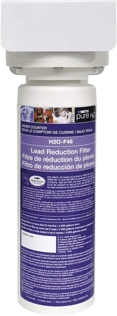 سیستم تصفیه آب زیر سینکی واتس پریمیر Pure H2O با جریان کامل، ظرفیت بالای 4000 گالن آب، کاهش 99.2% سرب سیستم تصفیه آب زیر سینکی واتس پریمیر Pure H2O با جریان کامل، ظرفیت بالای 4000 گالن آب، کاهش 99.2% سرب