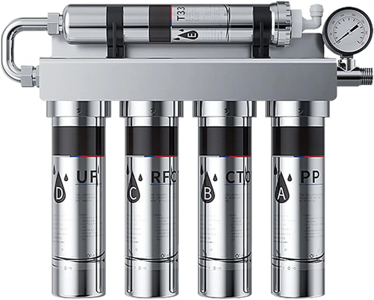 دستگاه تصفیه آب اسمز معکوس ZAIED با بدنه استیل 304، سیستم فیلتراسیون 5 مرحله ای، مناسب برای آب آشامیدنی مستقیم، دستگاه تصفیه آب خانگی با غشای UF دستگاه تصفیه آب اسمز معکوس ZAIED با بدنه استیل 304، سیستم فیلتراسیون 5 مرحله ای، مناسب برای آب آشامیدنی مستقیم، دستگاه تصفیه آب خانگی با غشای UF