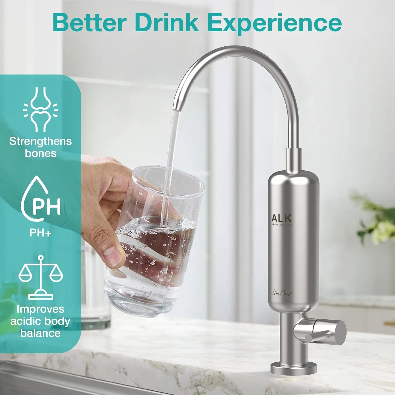 سیستم اسمز معکوس SimPure Q3-600A با معدنی سازی مجدد، فیلتراسیون آب RO زیر سینک 600GPD با شیر ALK، فیلتر آب RO 8 مرحله ای بدون مخزن، تعادل اسید و باز PH+، دارای گواهی NSF/ANSI 58 سیستم اسمز معکوس SimPure Q3-600A با معدنی سازی مجدد، فیلتراسیون آب RO زیر سینک 600GPD با شیر ALK، فیلتر آب RO 8 مرحله ای بدون مخزن، تعادل اسید و باز PH+، دارای گواهی NSF/ANSI 58