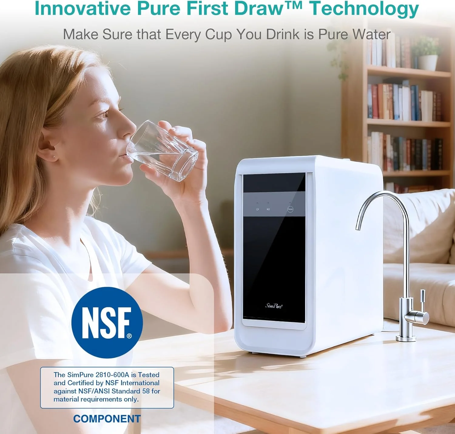 سیستم اسمز معکوس SimPure Q3-600A با معدنی سازی مجدد، فیلتراسیون آب RO زیر سینک 600GPD با شیر ALK، فیلتر آب RO 8 مرحله ای بدون مخزن، تعادل اسید و باز PH+، دارای گواهی NSF/ANSI 58 سیستم اسمز معکوس SimPure Q3-600A با معدنی سازی مجدد، فیلتراسیون آب RO زیر سینک 600GPD با شیر ALK، فیلتر آب RO 8 مرحله ای بدون مخزن، تعادل اسید و باز PH+، دارای گواهی NSF/ANSI 58