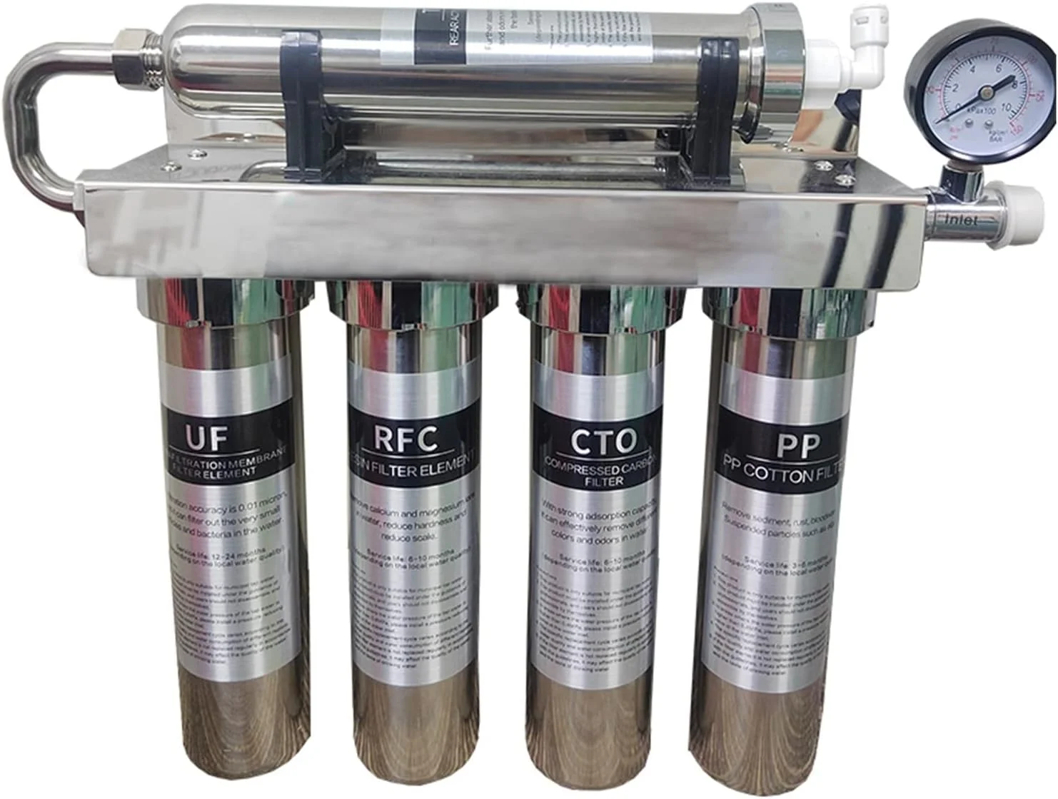 دستگاه تصفیه آب اسمز معکوس ZAIED با بدنه استیل 304، سیستم فیلتراسیون 5 مرحله ای، مناسب برای آب آشامیدنی مستقیم، دستگاه تصفیه آب خانگی با غشای UF دستگاه تصفیه آب اسمز معکوس ZAIED با بدنه استیل 304، سیستم فیلتراسیون 5 مرحله ای، مناسب برای آب آشامیدنی مستقیم، دستگاه تصفیه آب خانگی با غشای UF