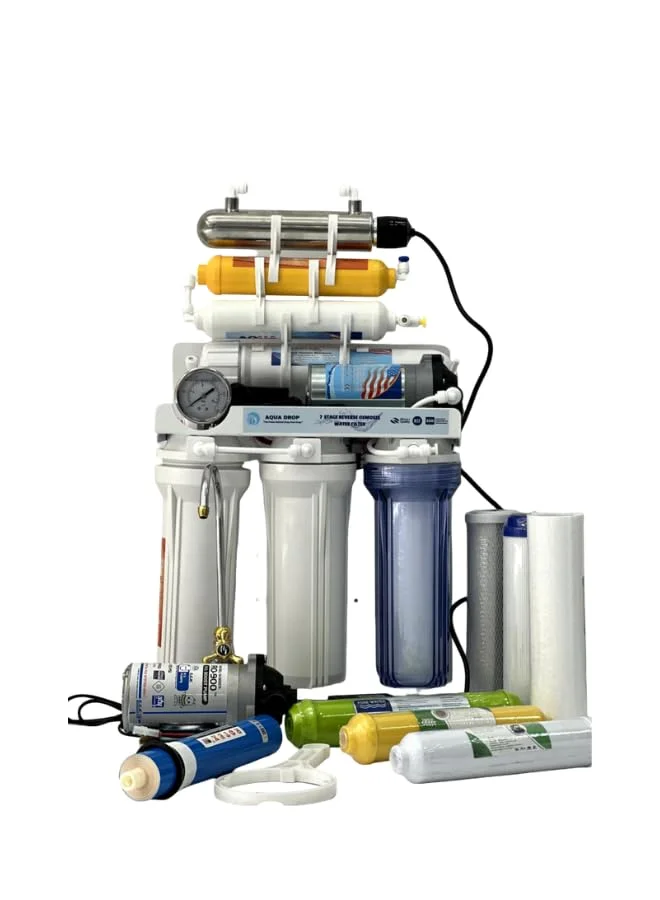 سیستم فیلتر آب اسمز معکوس فرابنفش 7 مرحله ای با مخزن 13 لیتری سیستم فیلتر آب اسمز معکوس فرابنفش 7 مرحله ای با مخزن 13 لیتری