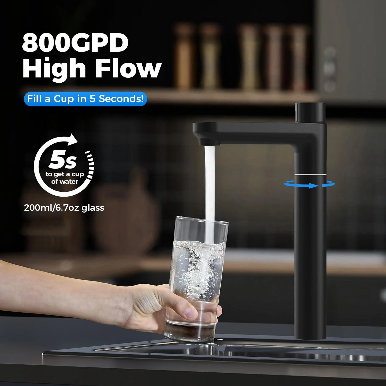 سیستم فیلتر آب زیر سینکی اکوویوا - 800GPD شیر مشکی سیستم فیلتر آب زیر سینکی اکوویوا - 800GPD شیر مشکی