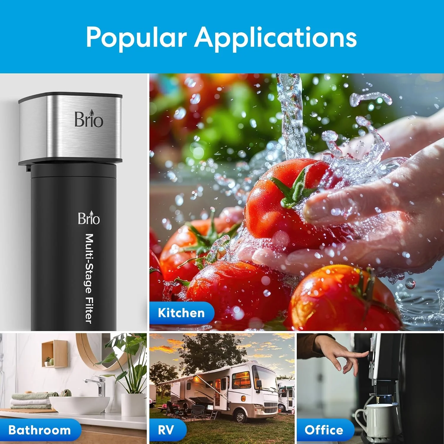 سیستم تصفیه آب زیر سینکی بریو 22 اینچی برای آب آشامیدنی | فیلتر 3 مرحله ای با یک محفظه (0.5 میکرون) به همراه شیر | 21000 گالن یا 2 سال | فیلتر کننده ذرات، کلر، سرب، جیوه و موارد دیگر سیستم تصفیه آب زیر سینکی بریو 22 اینچی برای آب آشامیدنی | فیلتر 3 مرحله ای با یک محفظه (0.5 میکرون) به همراه شیر | 21000 گالن یا 2 سال | فیلتر کننده ذرات، کلر، سرب، جیوه و موارد دیگر