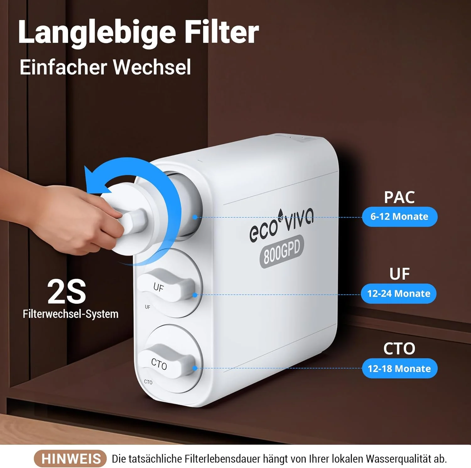 فیلتر UF اکوویوا برای سیستم فیلتر آب زیر سینکی اولترافیلتراسیون UF800G فیلتر UF اکوویوا برای سیستم فیلتر آب زیر سینکی اولترافیلتراسیون UF800G