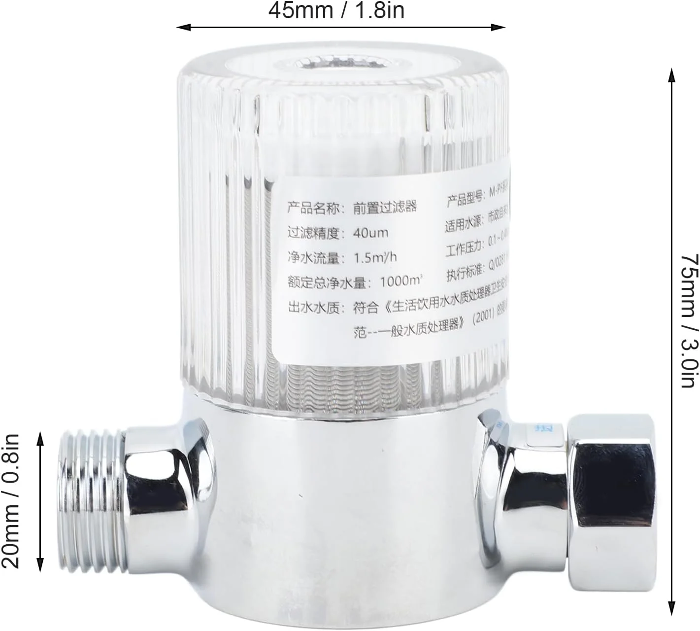 فیلتر رسوب 40 میکرونی، استیل ضد زنگ 316، سیستم پیش تصفیه آب کل خانه فیلتر رسوب 40 میکرونی، استیل ضد زنگ 316، سیستم پیش تصفیه آب کل خانه