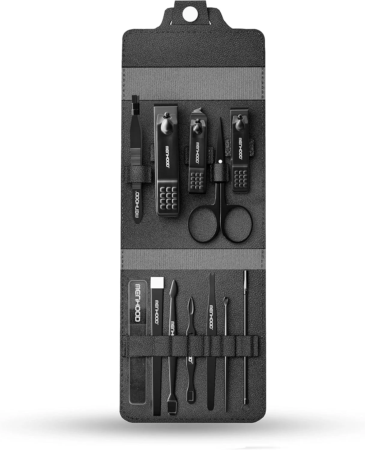 مجموعه پیرایش مردانه (12 تکه) | مجموعه نظافت استیل ضد زنگ | مجموعه مانیکور پدیکور | کیف مسافرتی چرمی جمع و جور | ابزار مراقبت از صورت، مراقبت از پا، مراقبت از دست