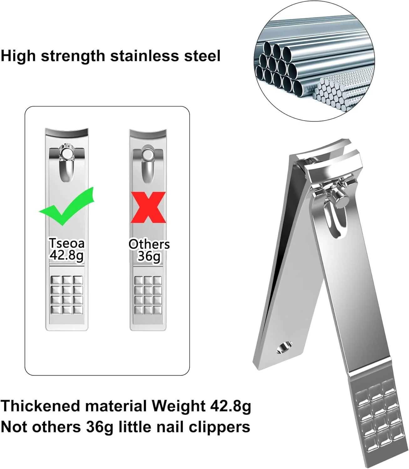 ست مانیکور و پدیکور Tseoa، ست ناخن گیر 12 تکه، ست پیرایش حرفه ای، ابزار ناخن با کیف مسافرتی لوکس