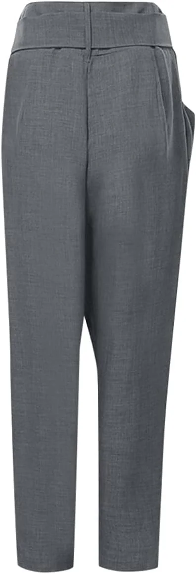 شلوار زنانه BEABAG، شلوار راحتی گشاد با کمر بلند و بند توری، جیب یک طرفه، مناسب بانوان (رنگ: A، سایز: XXX-Large)