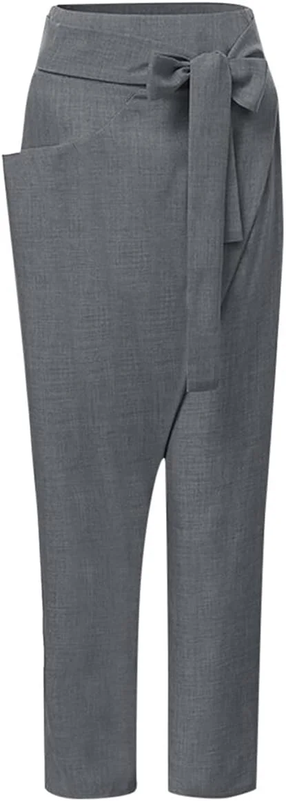 شلوار زنانه BEABAG، شلوار راحتی گشاد با کمر بلند و بند توری، جیب یک طرفه، مناسب بانوان (رنگ: A، سایز: XXX-Large)