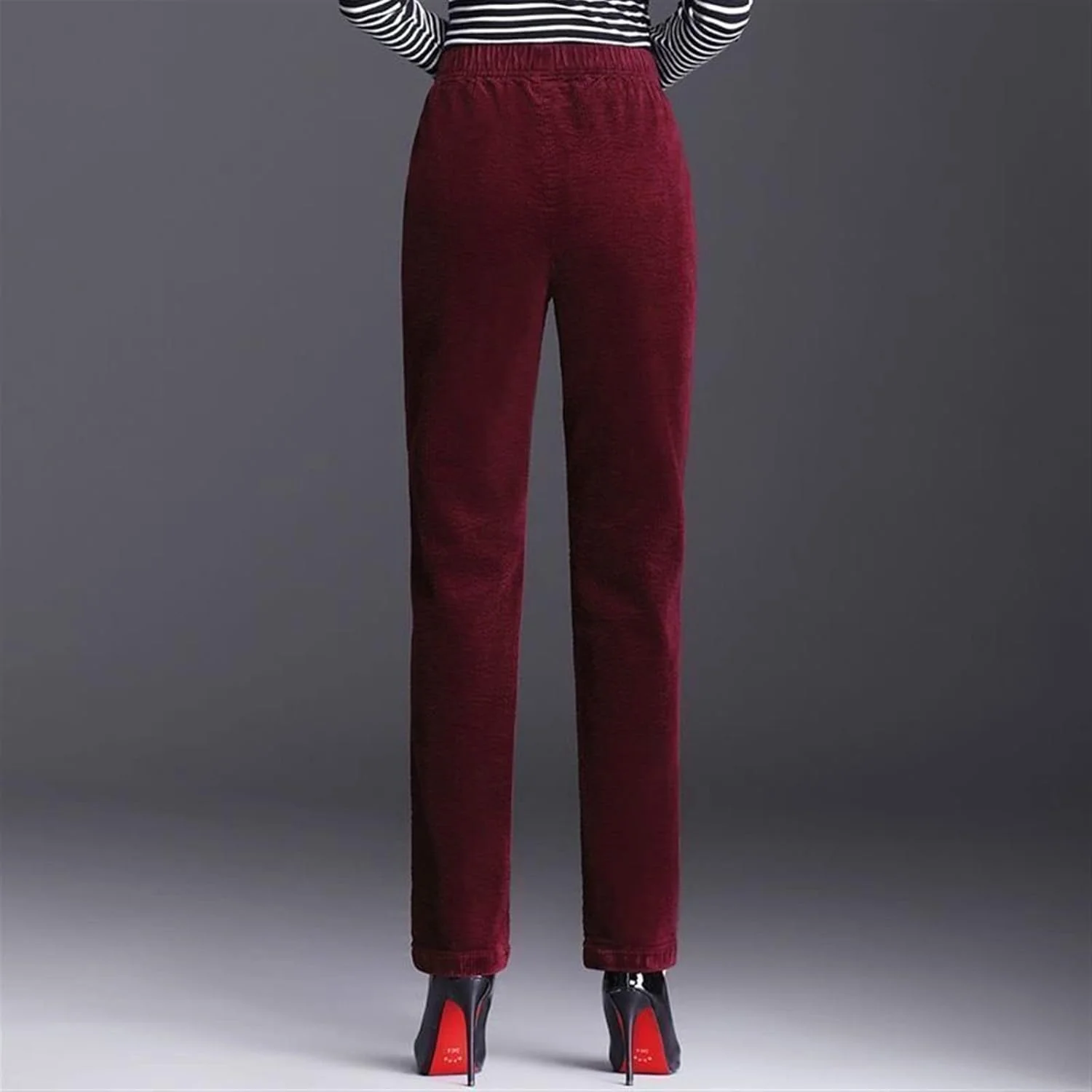 شلوار زنانه مخمل کبریتی راسته با جیب های تکه دوزی شده، شلوار های غیر رسمی گشاد با کمر بلند مناسب پاییز و زمستان (رنگ: آبی تیره، سایز: XL (57-62 کیلوگرم)) شلوار زنانه مخمل کبریتی راسته با جیب های تکه دوزی شده، شلوار های غیر رسمی گشاد با کمر بلند مناسب پاییز و زمستان (رنگ: آبی تیره، سایز: XL (57-62 کیلوگرم))