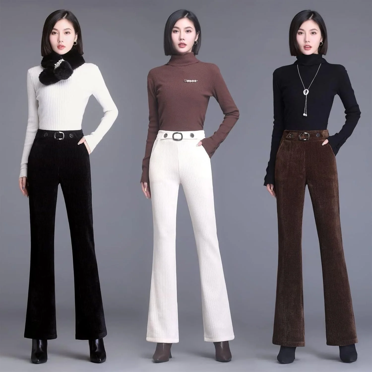 شلوار زنانه BEABAG، شلوار مخمل کبریتی ضخیم و نرم، شلوار گرم پاییزی و زمستانی زنانه، شلوار کمر بلند غیر رسمی، قد باریک (رنگ: قهوه ای، سایز: XXXL) شلوار زنانه BEABAG، شلوار مخمل کبریتی ضخیم و نرم، شلوار گرم پاییزی و زمستانی زنانه، شلوار کمر بلند غیر رسمی، قد باریک (رنگ: قهوه ای، سایز: XXXL)